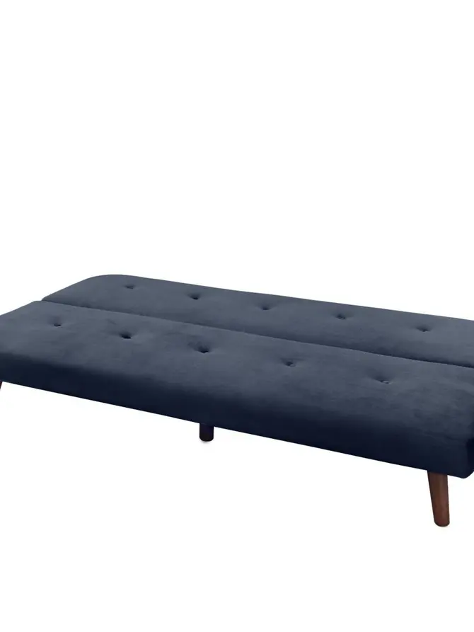Sofa RINKO sofa 3-osobowa, z funkcją spania, welurowa granatowa 195x81x74 cm