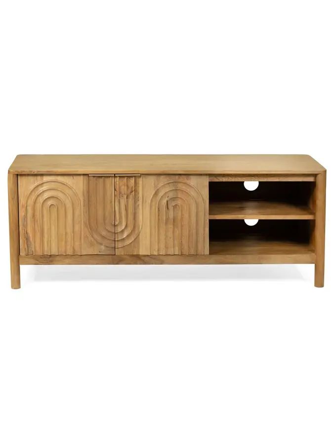 Szafka RTV SURAT lite drewno mango 131x40x50 cm