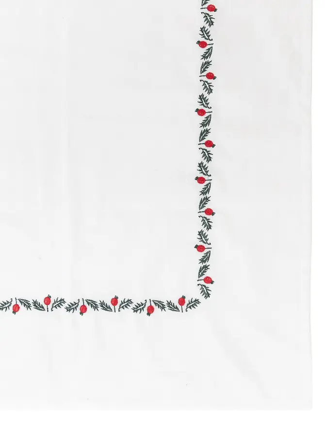 Obrus ILEX biały z lamówką 130x180 cm