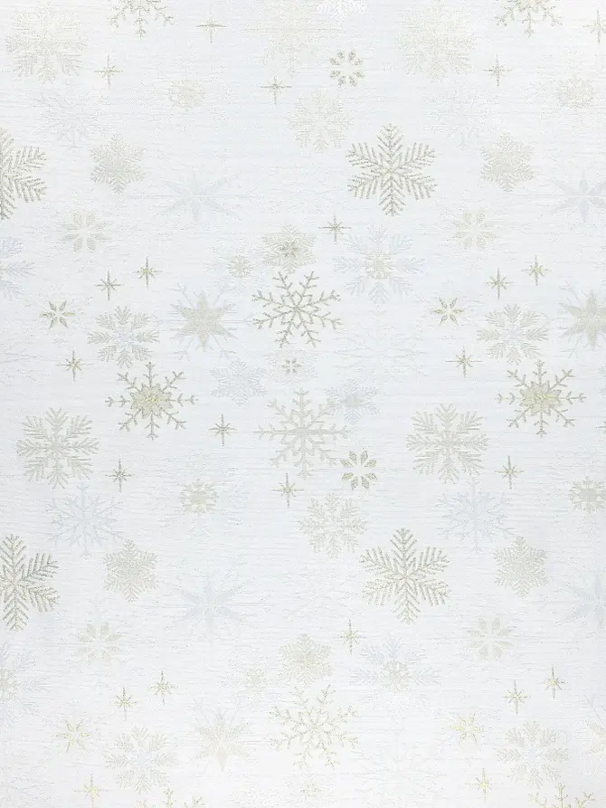 Obrus GOLD SNOW w śnieżynki biały 150x300 cm