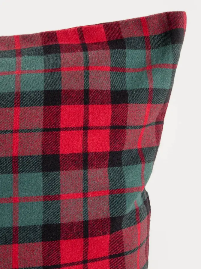 Pościel TARTAN flanelowa z barwionych nici w kratę 160x200 + 2*50x60 cm