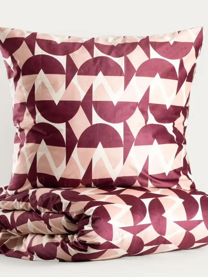 Pościel CHERRY CHIC welwetowa ze wzorem 160x200 + 2*70x80 cm