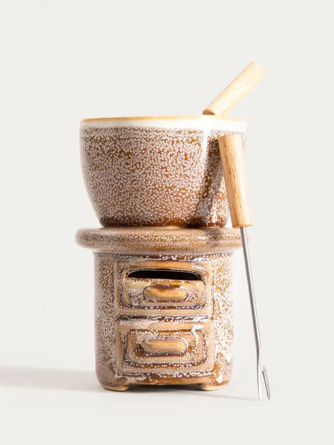 Zestaw do fondue KROS z podgrzewaczem 15x12 cm