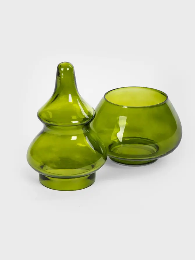 Choinka RIMMI szklana zielona 20x10 cm