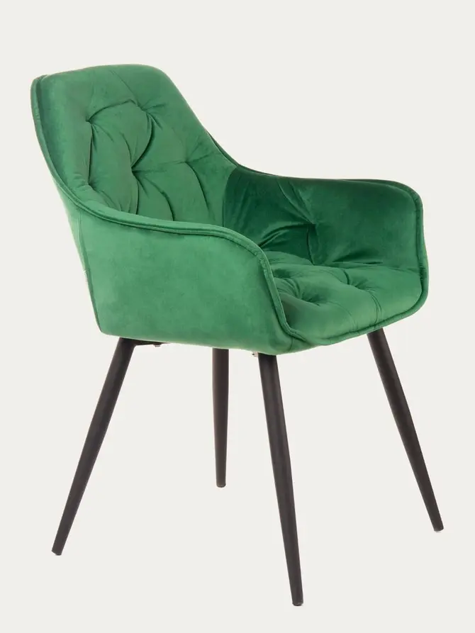 Krzesło FLOSSI welurowe zielone 57x63x84 cm
