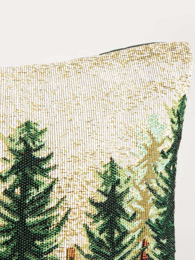 Poszewka BELICE żakardowa z świątecznym wzorem 45x45 cm