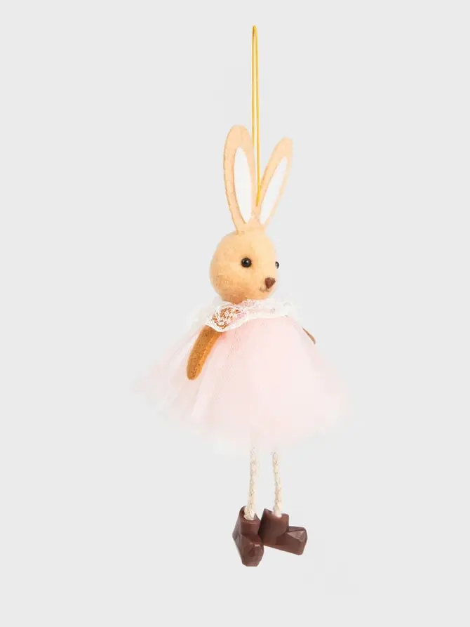 Zawieszka BALLERINA wielkanocna królik różowy 17 cm