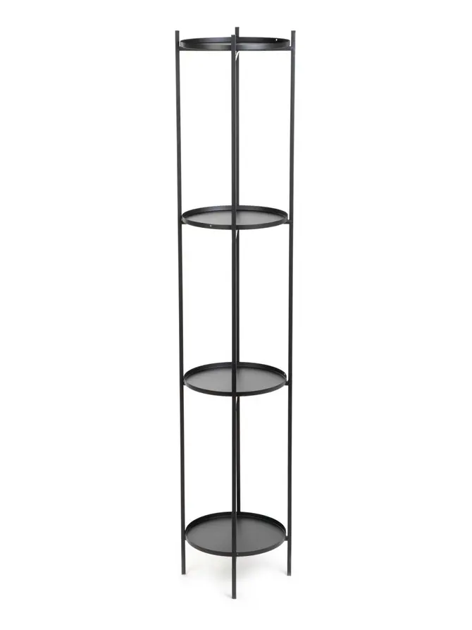 Kwietnik ROH czteropoziomowy czarny 25x134 cm