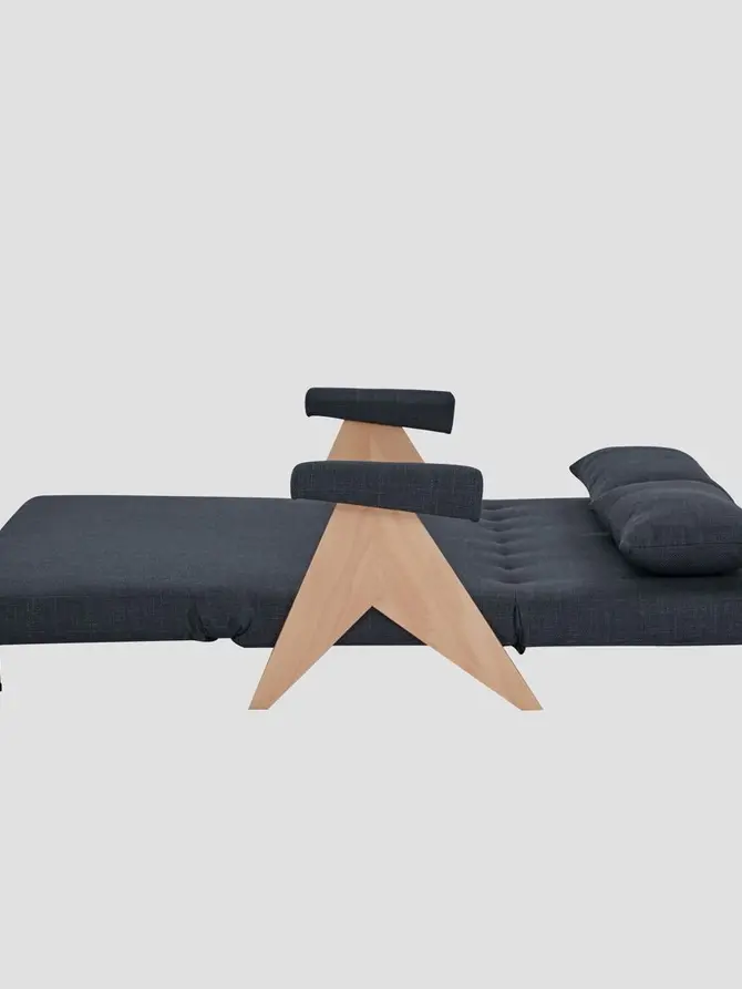 Sofa CALORE 2-osobowa, z funkcją spania ciemnoszara 157x90x82 cm