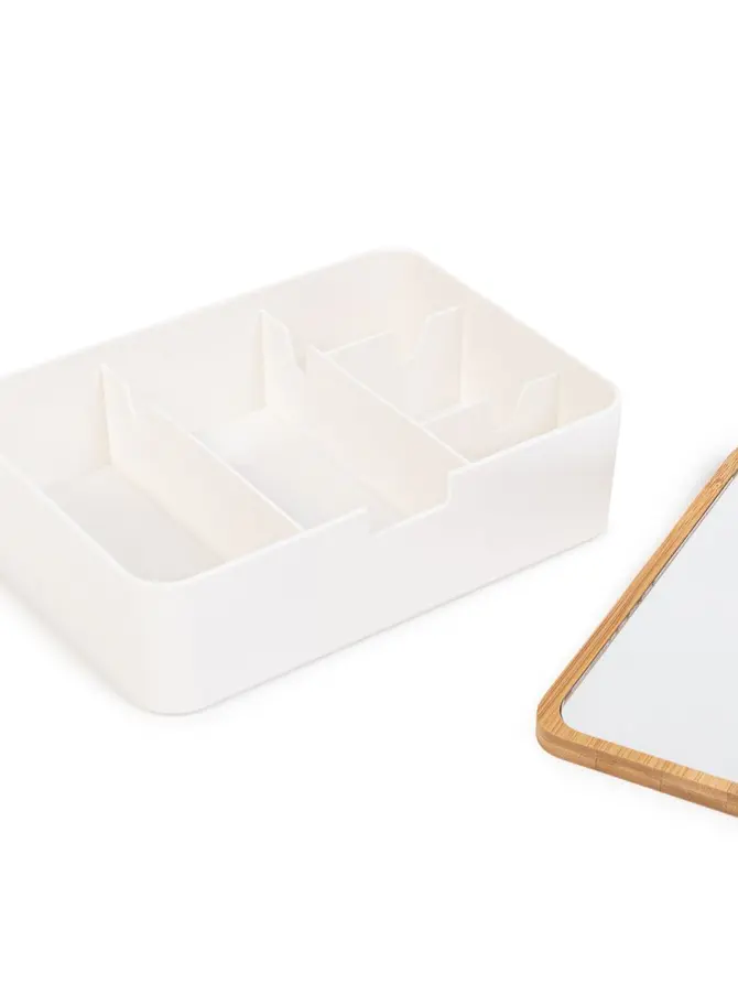 Organizer z lusterkiem KASEN biały 18x13x5cm