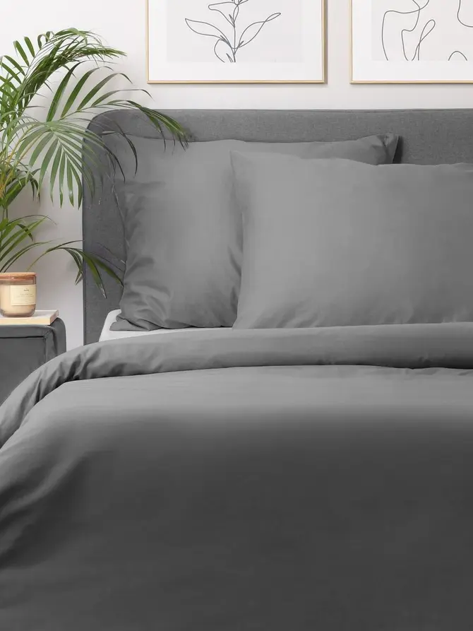 Pościel VELISE bawełniana szara 160x200 + 2*70x80 cm
