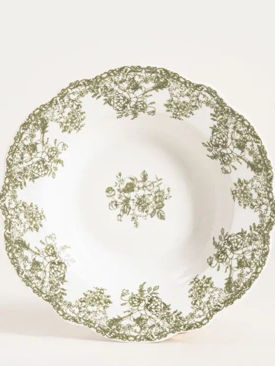Talerz LOURRY porcelanowy głęboki zielony 22 cm