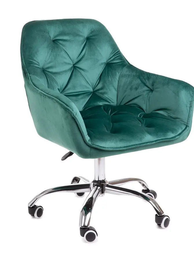 Fotel FLOSSI welurowy obrotowy zielony 57x61x80-90 cm