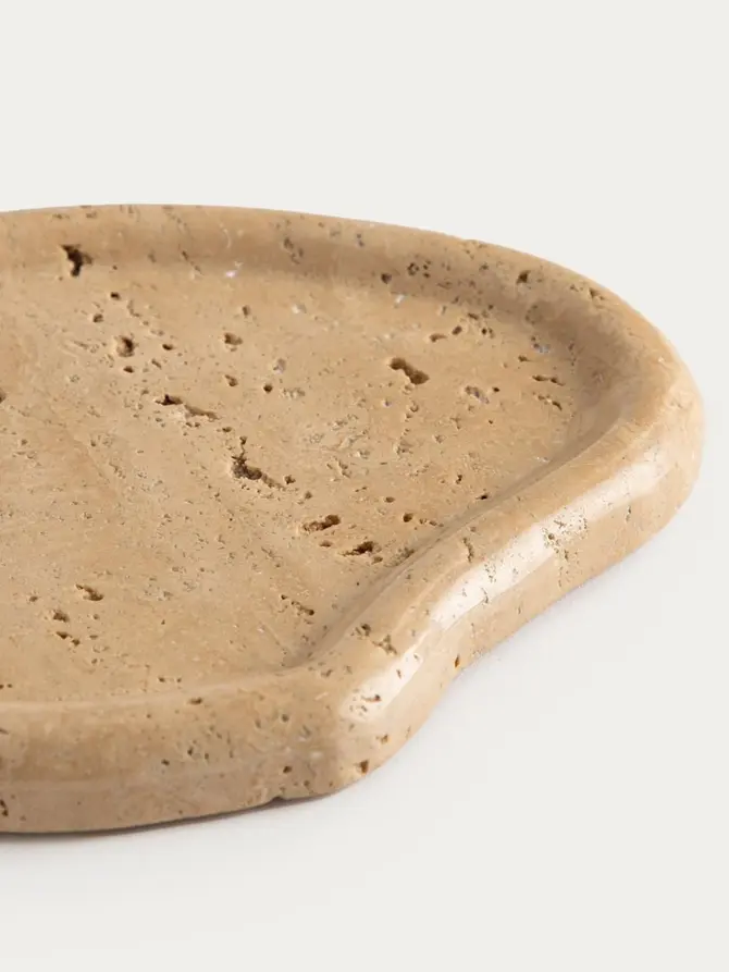 Taca dekoracyjna MARMURI nieregularna z trawertynu 23x15x1,5 cm