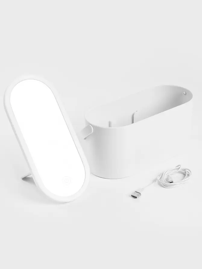Lusterko MILANO LED z pojemnikiem na kosmetyki 23,5x10,4x11,6 cm