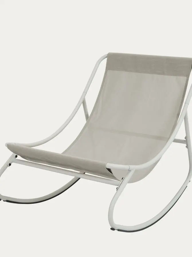 Fotel bujany TIVOLI beżowy z beżowymi poduszkami 65x102x75,5 cm