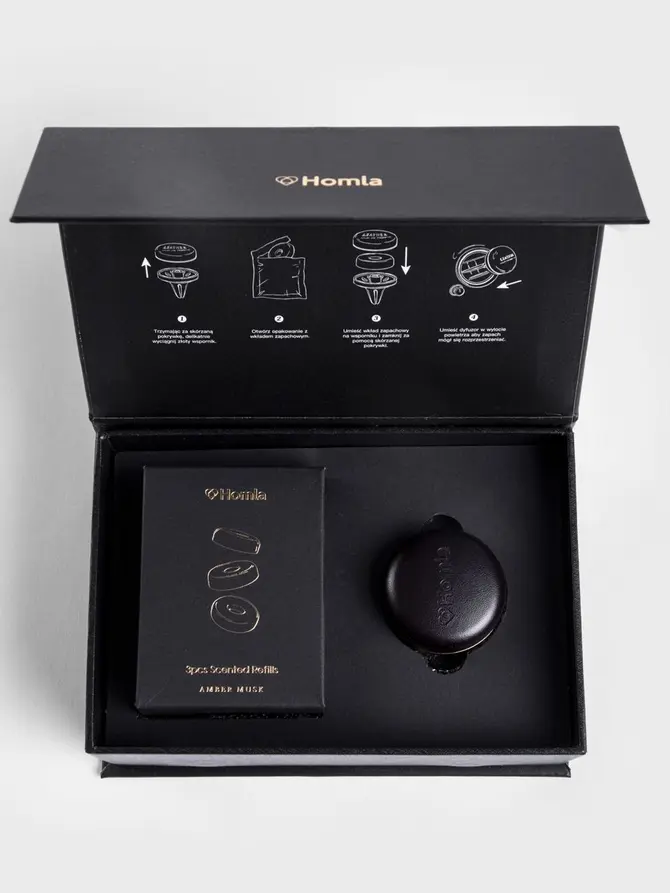 Zestaw zapachowy do samochodu SLEEK LEATHER Amber Musk 16x6x11,5 cm