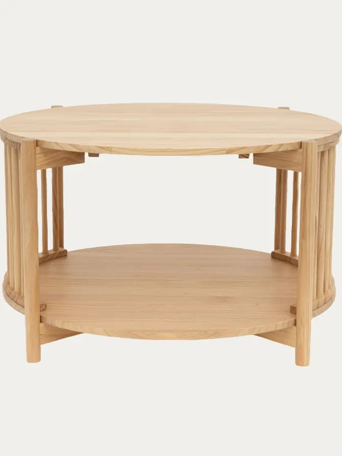 Stolik kawowy ALMA drewniany naturalny 80x80x45 cm