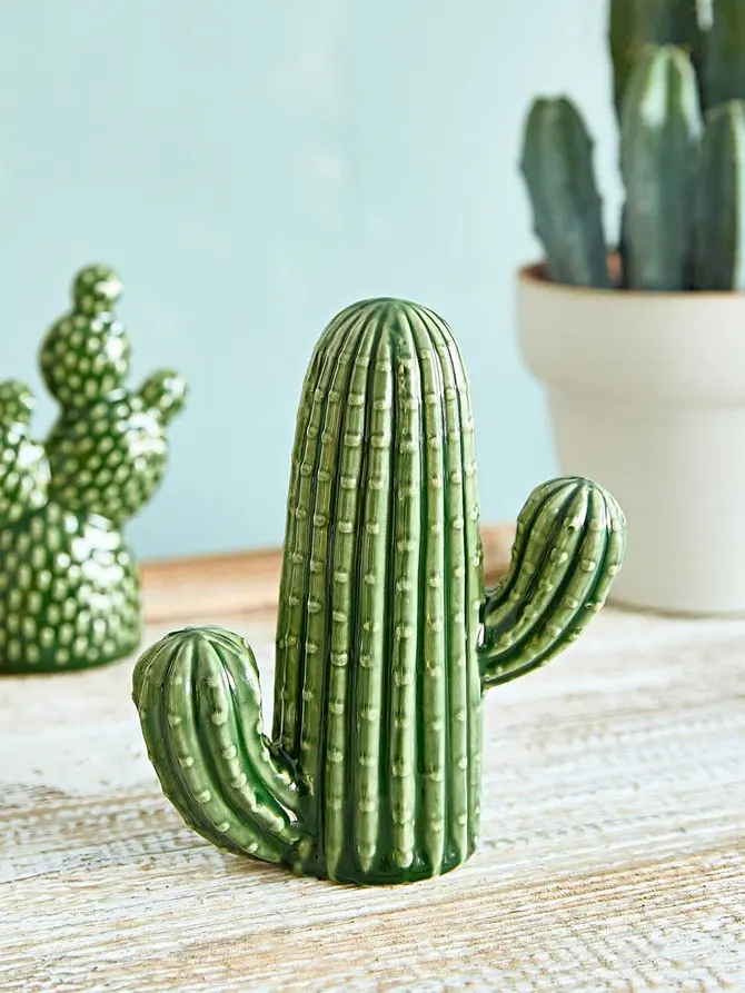 Dekoracja stojąca CACTUS kaktus ceramiczny 14x6x16 cm
