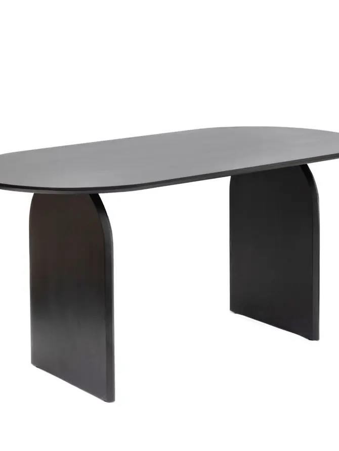 Stół LAGOM lite drewno akacji czarne 160x80x76 cm