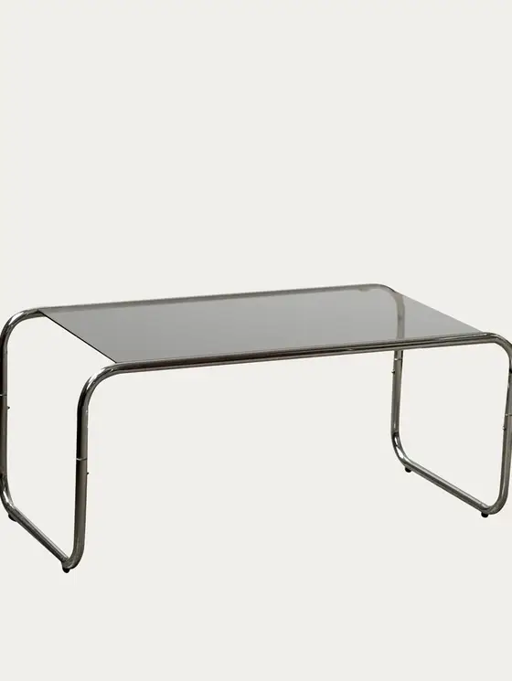 Stolik pomocniczy VELLUTO chromowany szklany szary 80x40x36 cm