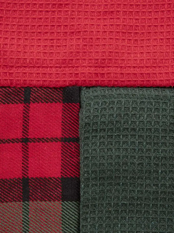Zestaw ścierek kuchennych TARTAN w kratę 3*45x65 cm