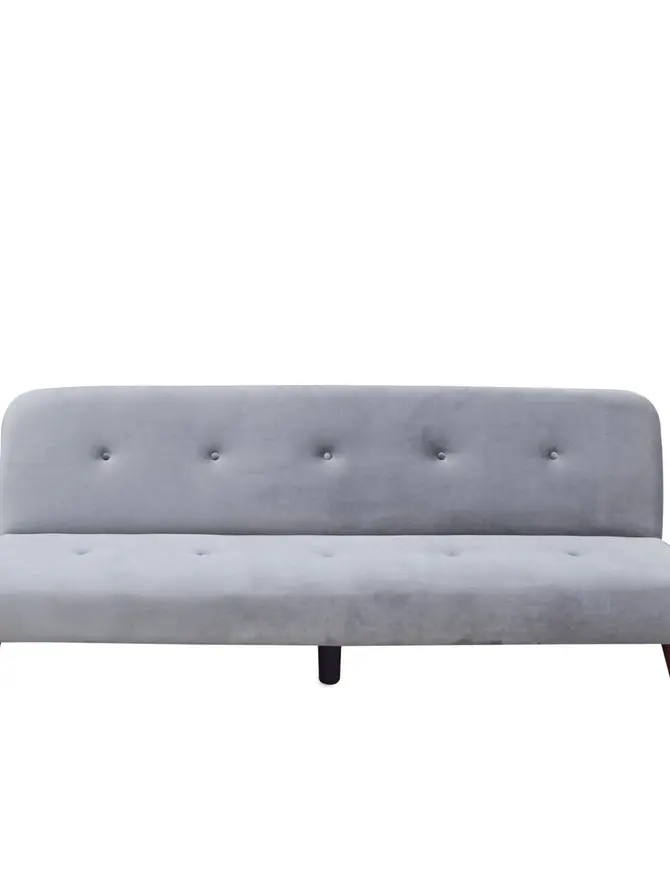 Sofa RINKO sofa 3-osobowa, z funkcją spania, welurowa ciemnoszara 195x81x74 cm