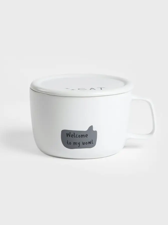 Kubek KATIS z kotem i porcelanową przykrywką 0,9 l