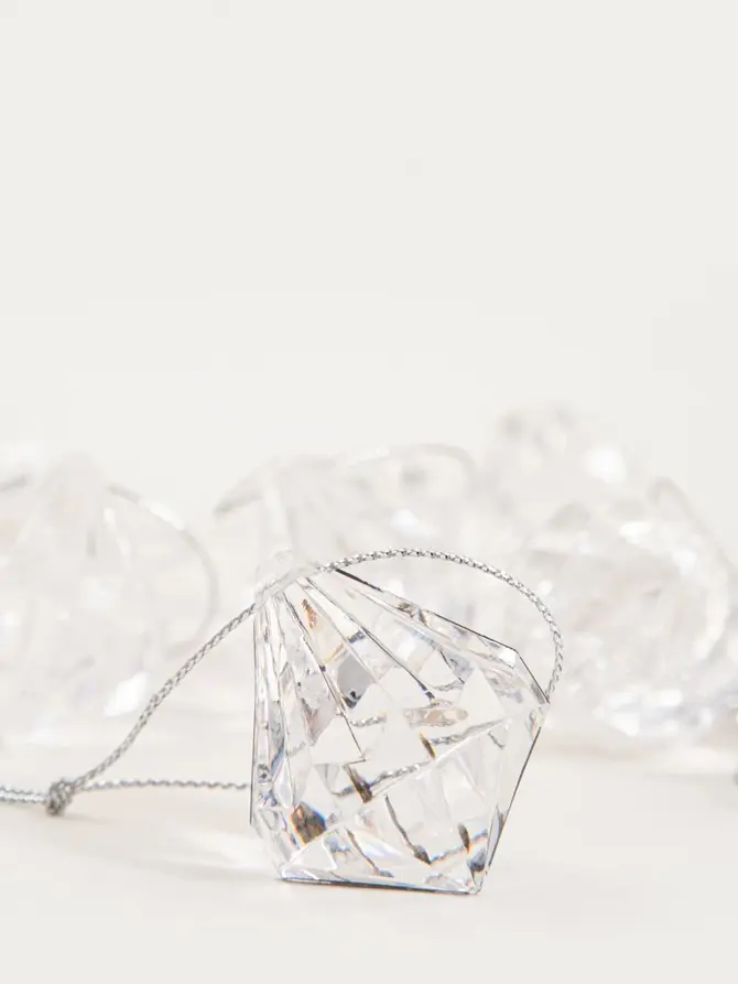Zestaw zawieszek BIJOU transparentne diamenty 24 szt.
