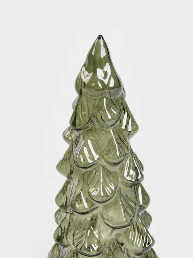 Lampion ILUMES szklana choinka transparentna z LED 26 cm