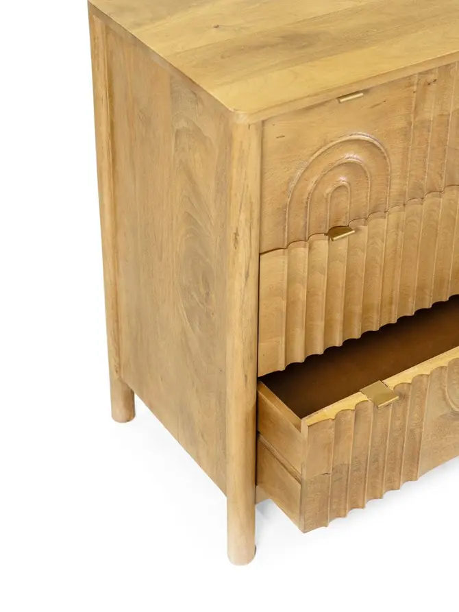 Komoda SURAT lite drewno mango z 3 szufladami 76x40x75 cm