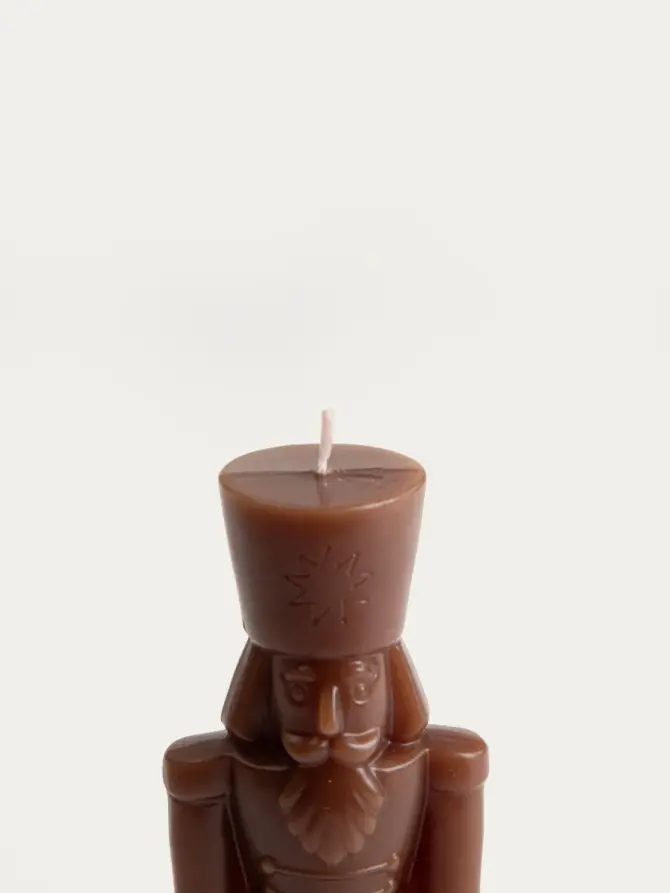 Świeca dekoracyjna NUTCRACKER dziadek do orzechów beżowy 150 g