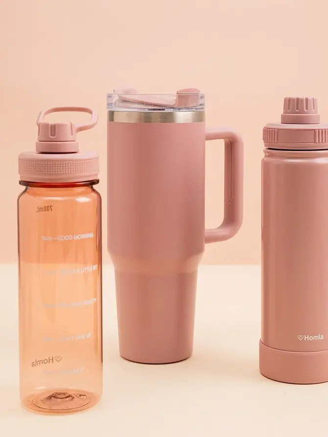 Butelka bidon LUNARE z miarką różowa 700 ml