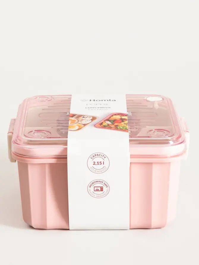 Lunchbox POPPIE z łyżeczką różowy 2.15 l