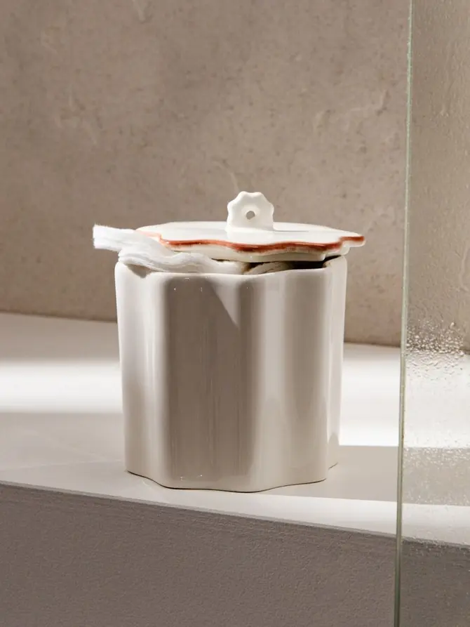 Pojemnik na waciki MUSSEL ceramiczny 10,3x9,4x12 cm