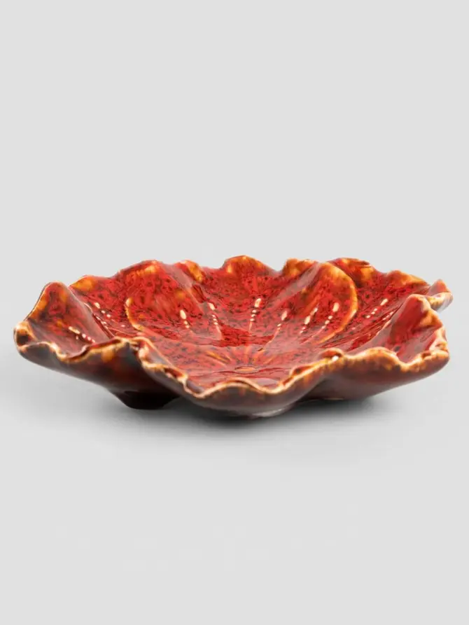 Taca dekoracyjna EDME ceramicza czerwona 13x11,5x3 cm