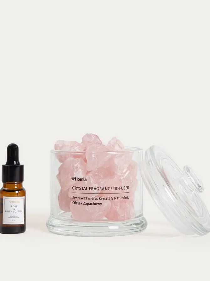 Zestaw zapachowy SERENITY Rose & Linen Cotton 300 g + 10 ml