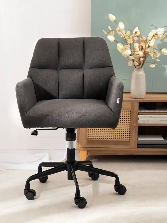 Fotel SEENSA obrotowy szary 58x67x81-89 cm