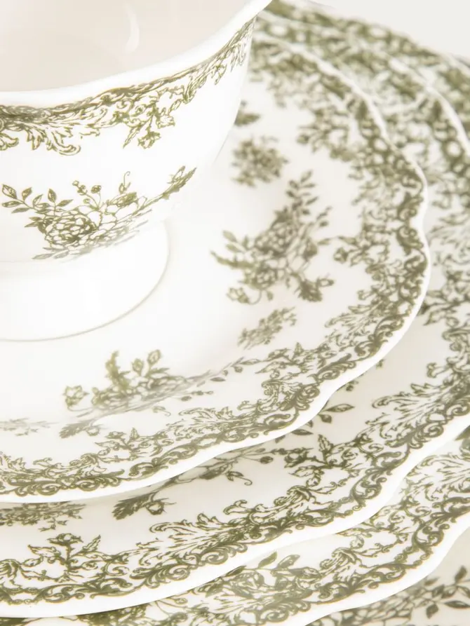 Filiżanka ze spodkiem LOURRY porcelanowa zielona 0,2 l