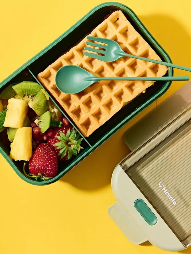 Lunchbox BOXIE ze sztućcami zielony 0.54