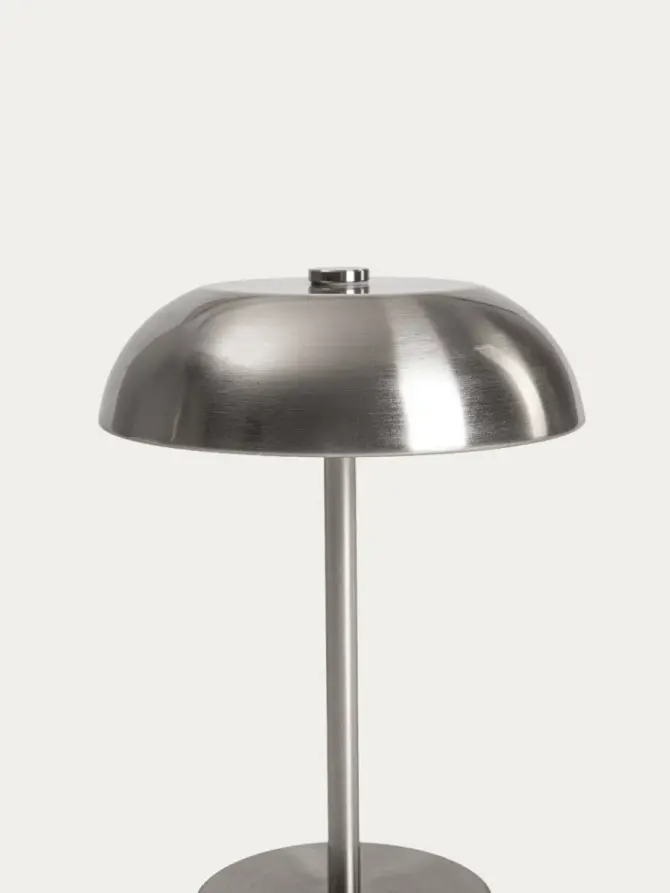 Lampka stołowa PIXEL metalowa srebrna 15,5x15,5x20,5 cm