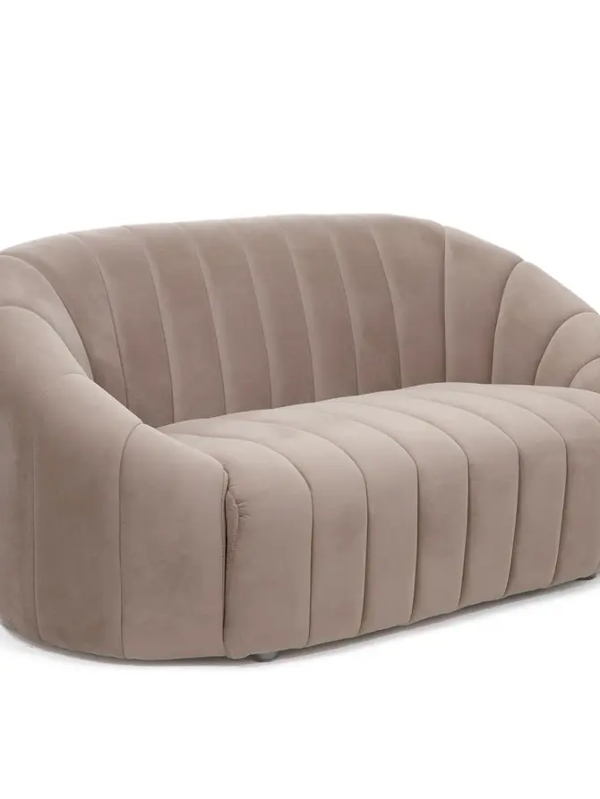 Sofa NOTTUNA sofa 2-osobowa welurowa szara 148x83x66 cm
