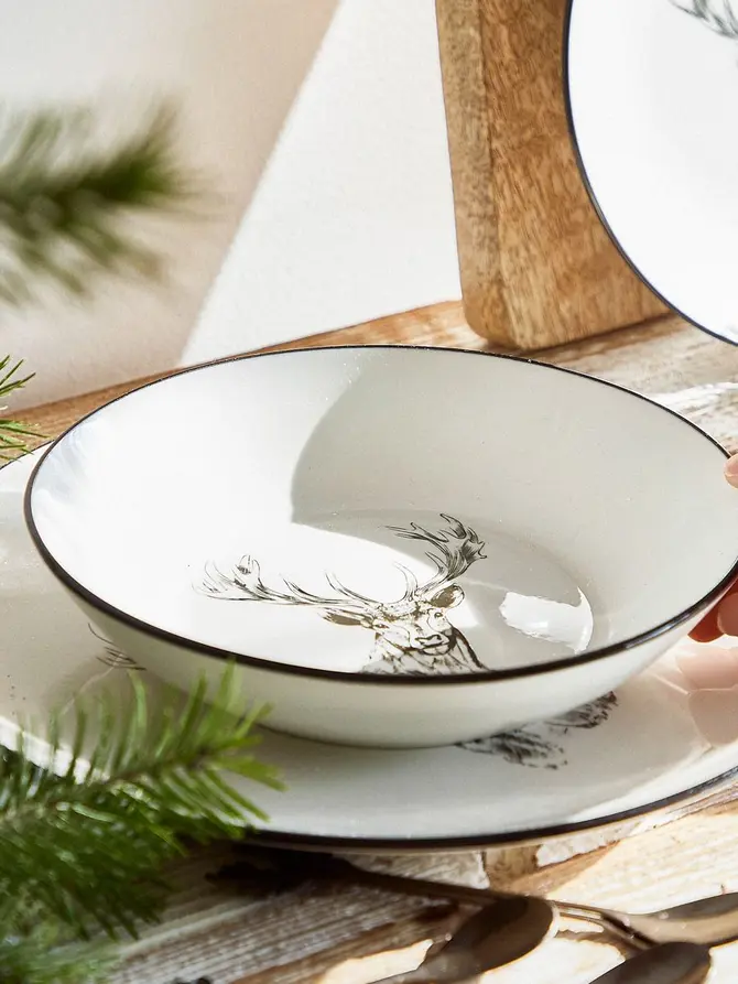 Talerz REINDEER głęboki z jeleniem 20 cm