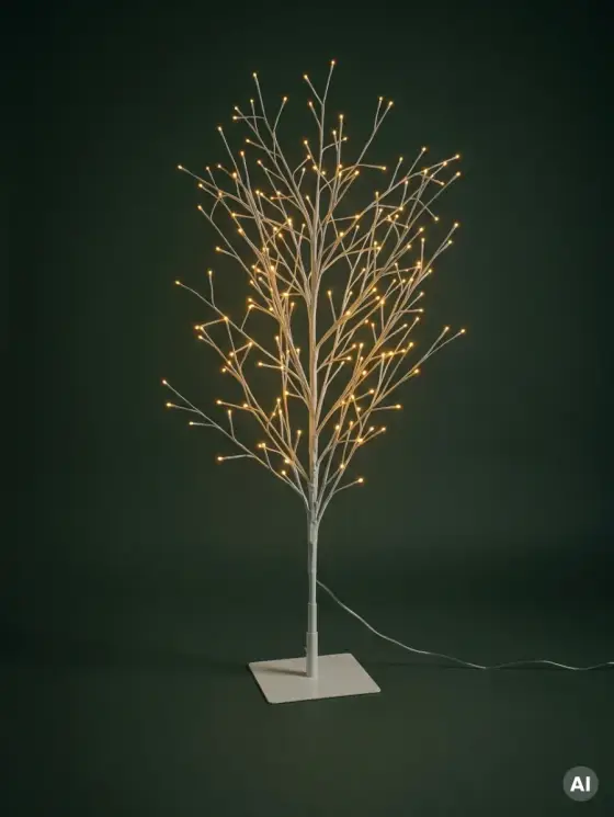 Dekoracja LED MARSIE białe drzewko duże 240 LED, 17x120 cm