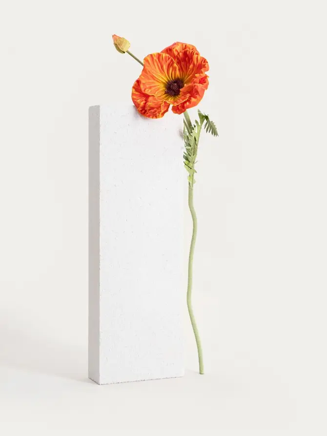 Gałązka sztuczna SLAVA kwiat pomarańczowy 85 cm