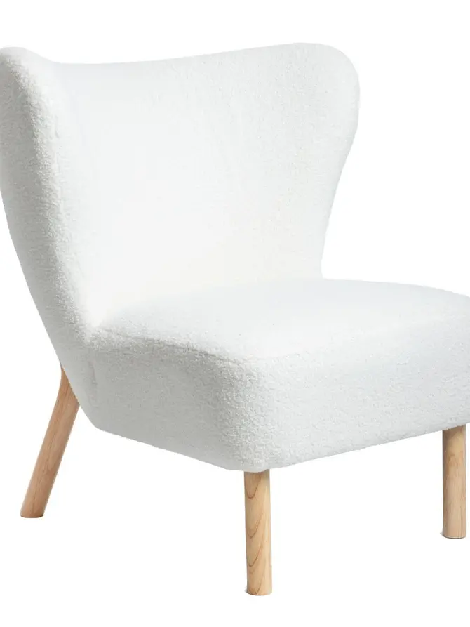 Fotel RUKA w tkaninie TEDDY ecru 69x80x79 cm