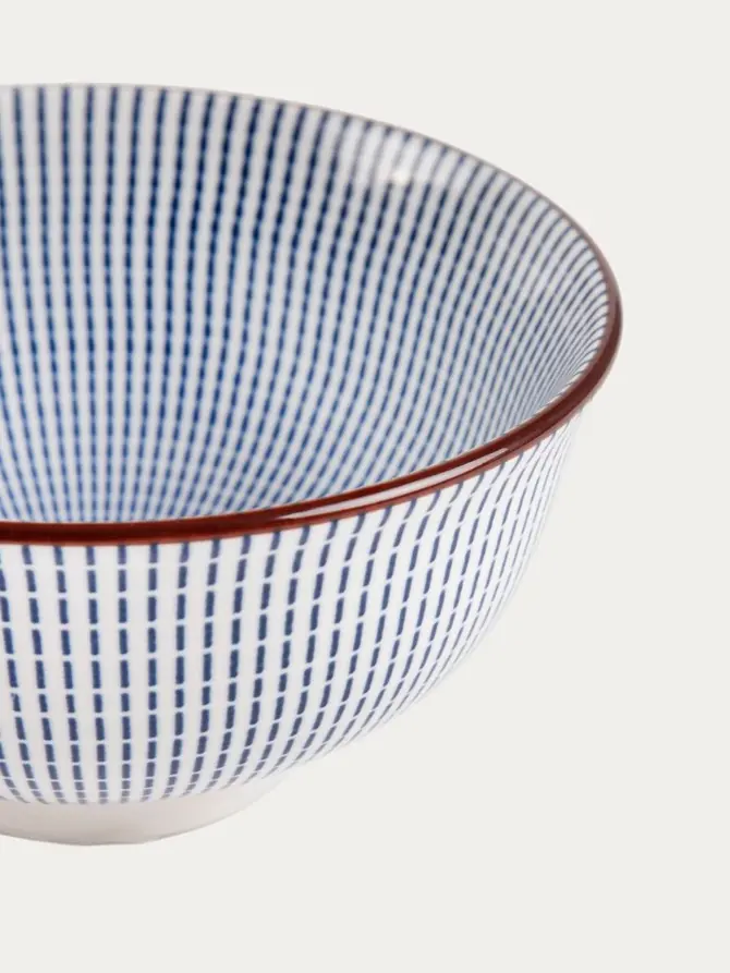 Miska NAVIA porcelanowa granatowa z brązową obwódką 12 cm