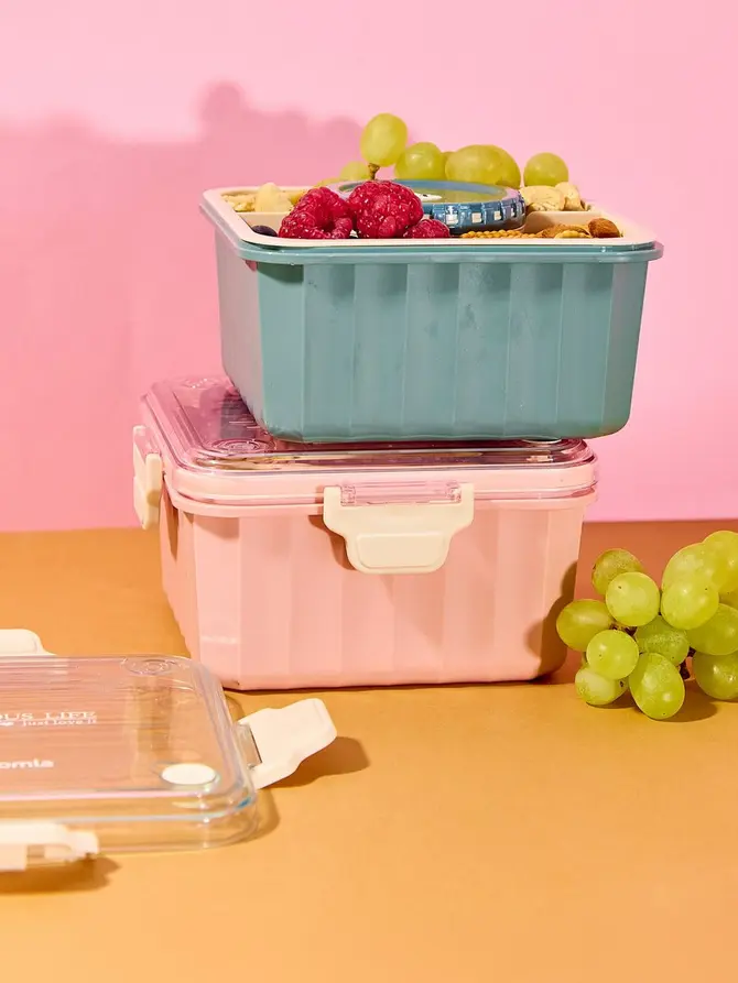 Lunchbox POPPIE z łyżeczką niebieski 2.15 l