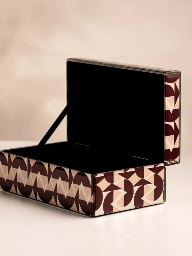Szkatułka na biżuterię CHERRY CHIC ze wzorem bordowym 20x12x8 cm