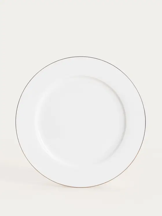 Talerz AUROO obiadowy ze złotą obwódką 26,5 cm